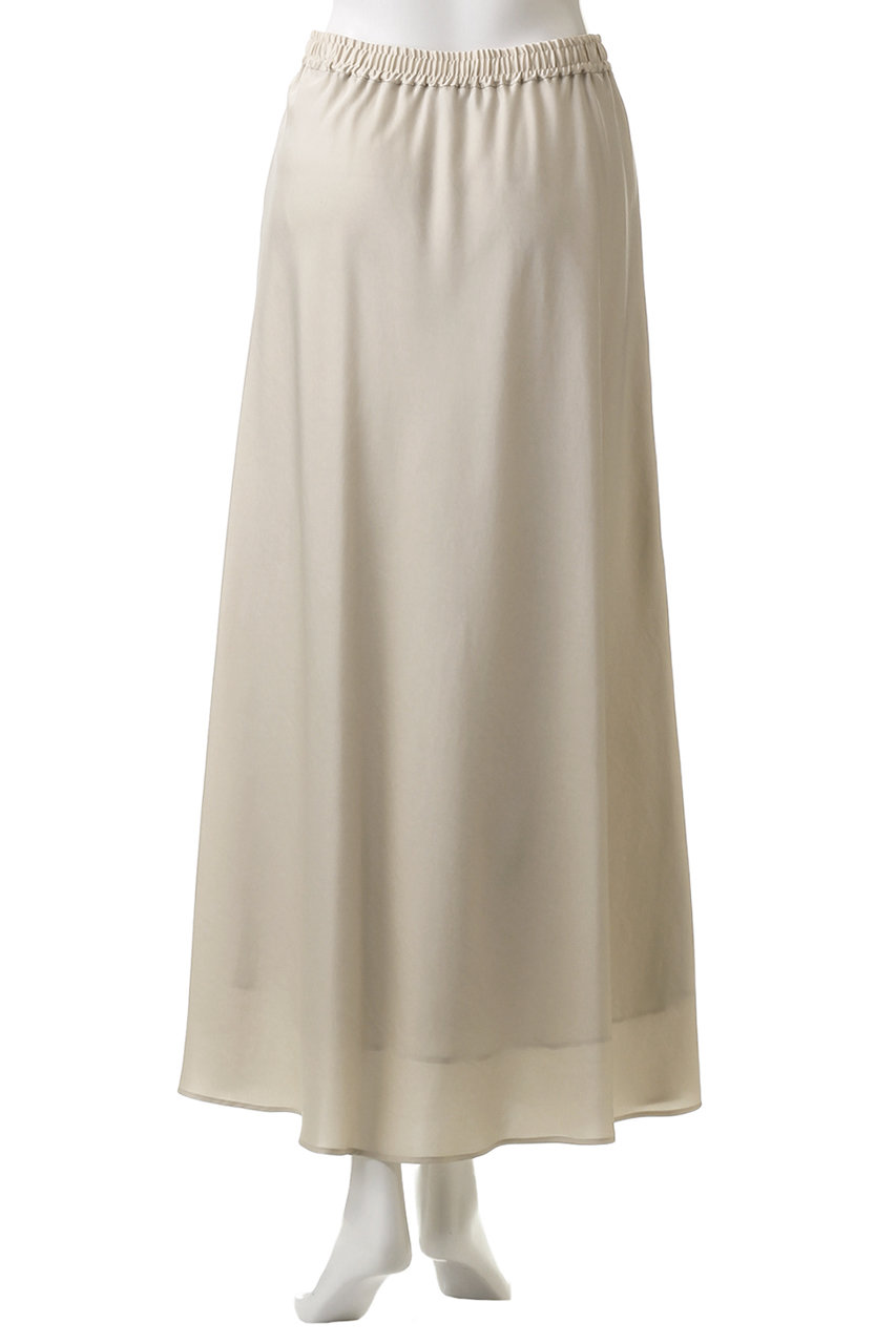 【新品タグ付き】デパリエ　ロングスカート DEPAREILLE(デパリエ)｜サテンフレアスカート/ベージュ の通販