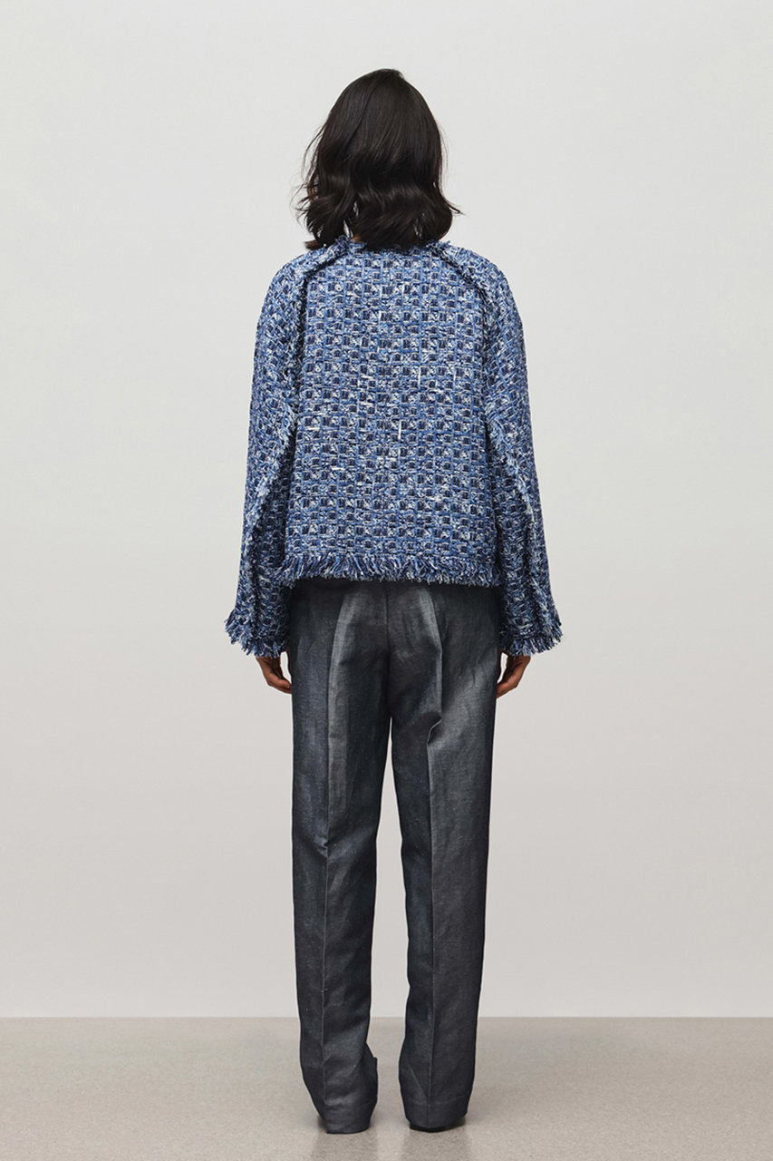 DEPAREILLE(デパリエ)｜デニムツイードジャケット/ブルー の通販