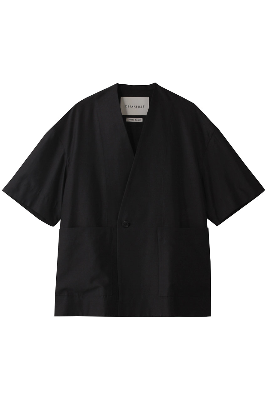 DEPAREILLE シアーシャンブレーショートスリーブジャケット (ブラック, 38) デパリエ ELLE SHOP DEPAREILLE シアーシャンブレーショートスリーブジャケット (ブラック, 38) デパリエ ELLE SHOP