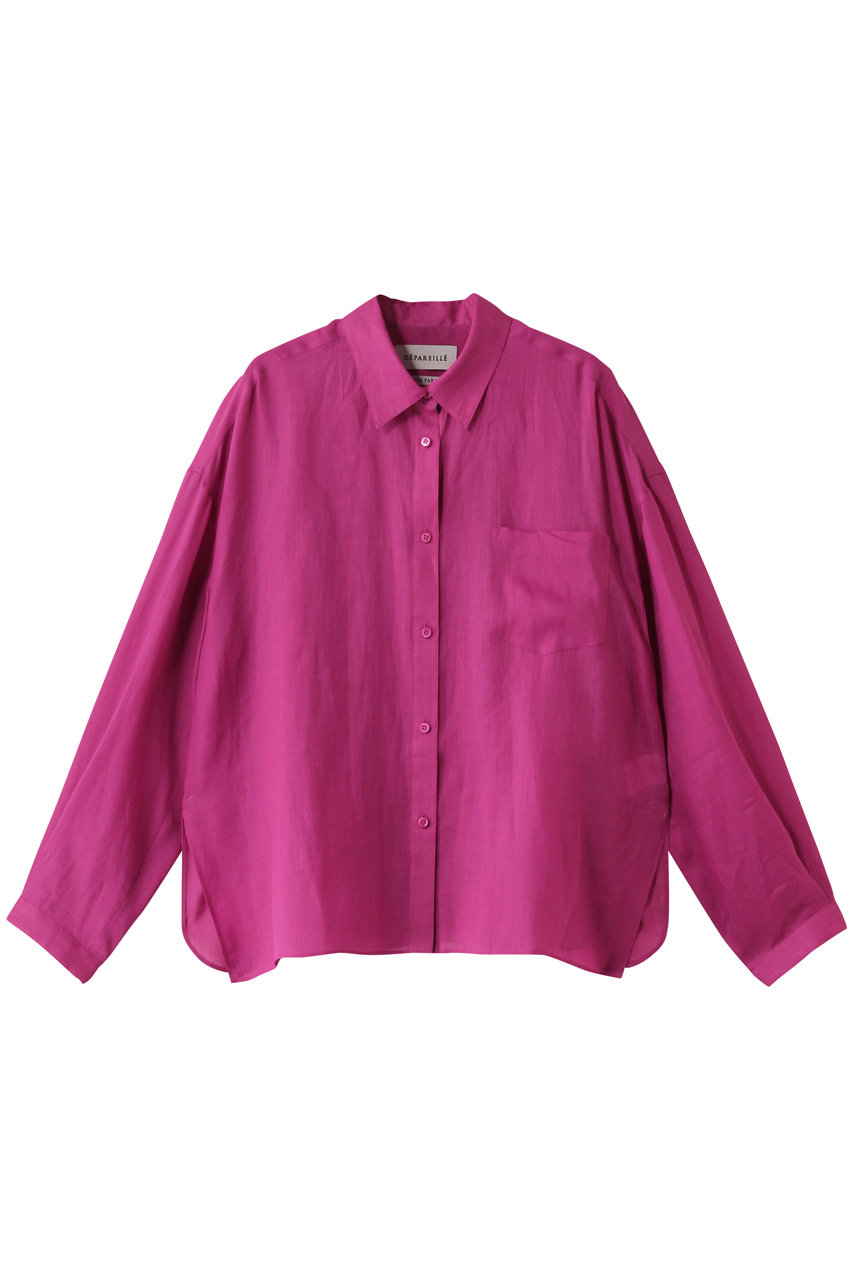DEPAREILLE ラミーレギュラーカラーシャツ (パープル, 38) デパリエ ELLE SHOP DEPAREILLE ラミーレギュラーカラーシャツ (パープル, 38) デパリエ ELLE SHOP