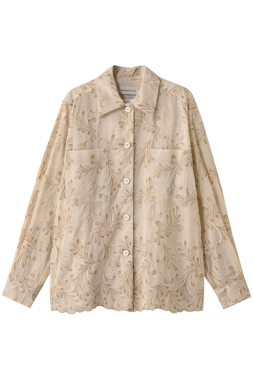 DEPAREILLE エンブロイダリーシャツ (ベージュ, 38) デパリエ ELLE SHOP DEPAREILLE エンブロイダリーシャツ (ベージュ, 38) デパリエ ELLE SHOP