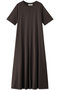 スムースジャージーショートスリーブドレス デパリエ/DEPAREILLE ブラウン