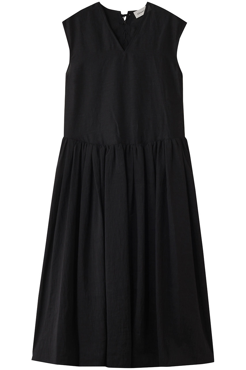DEPAREILLE ウォッシャブルリネンレースアップドレス (ブラック, 38) デパリエ ELLE SHOP DEPAREILLE ウォッシャブルリネンレースアップドレス (ブラック, 38) デパリエ ELLE SHOP