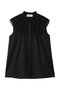 VOILE PLEATS COLLAR ノースリーブブラウス デパリエ/DEPAREILLE ブラック
