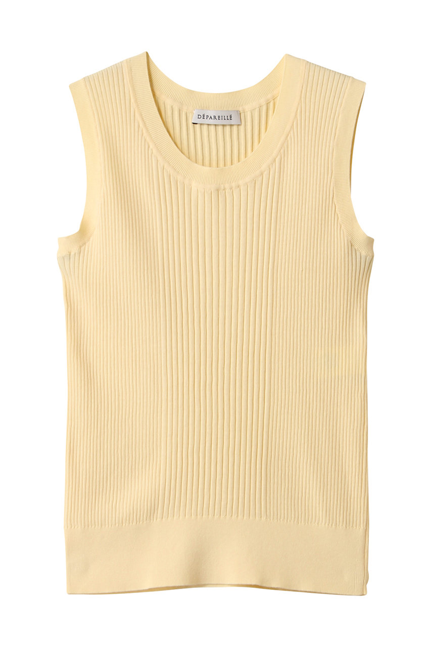 デパリエ/DEPAREILLEのコットンリブノースリーブ(イエロー/B1153AKW212)