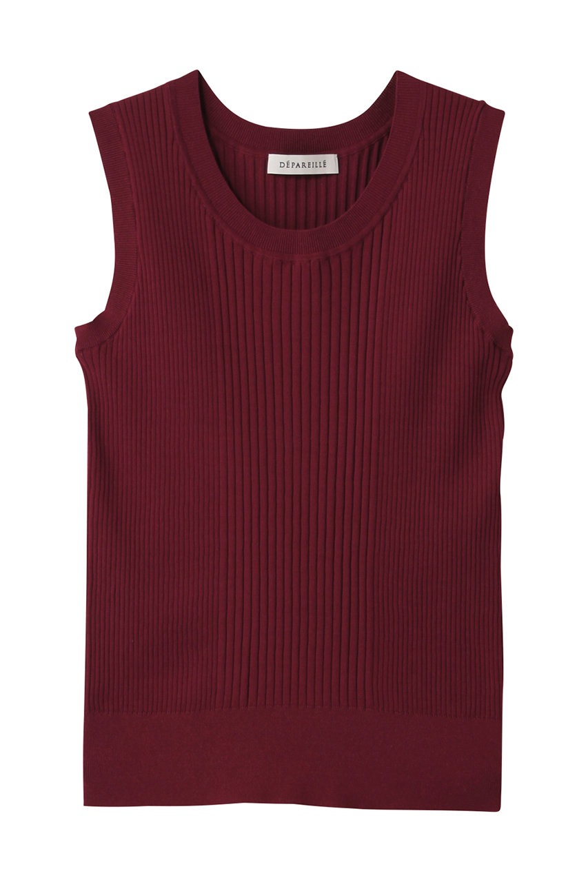 デパリエ/DEPAREILLEのコットンリブノースリーブ(ボルドー/B1153AKW212)