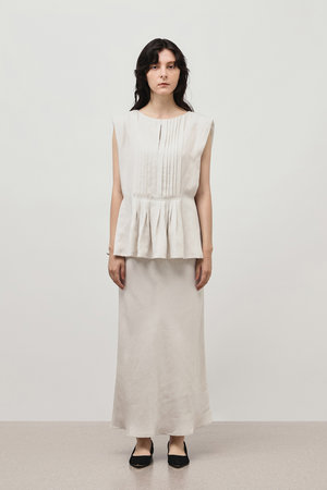 DEPAREILLE デパリエ　リネンレースアップブラウス LINEN LACE UP BLOUSE / リネンレースアップブラウス