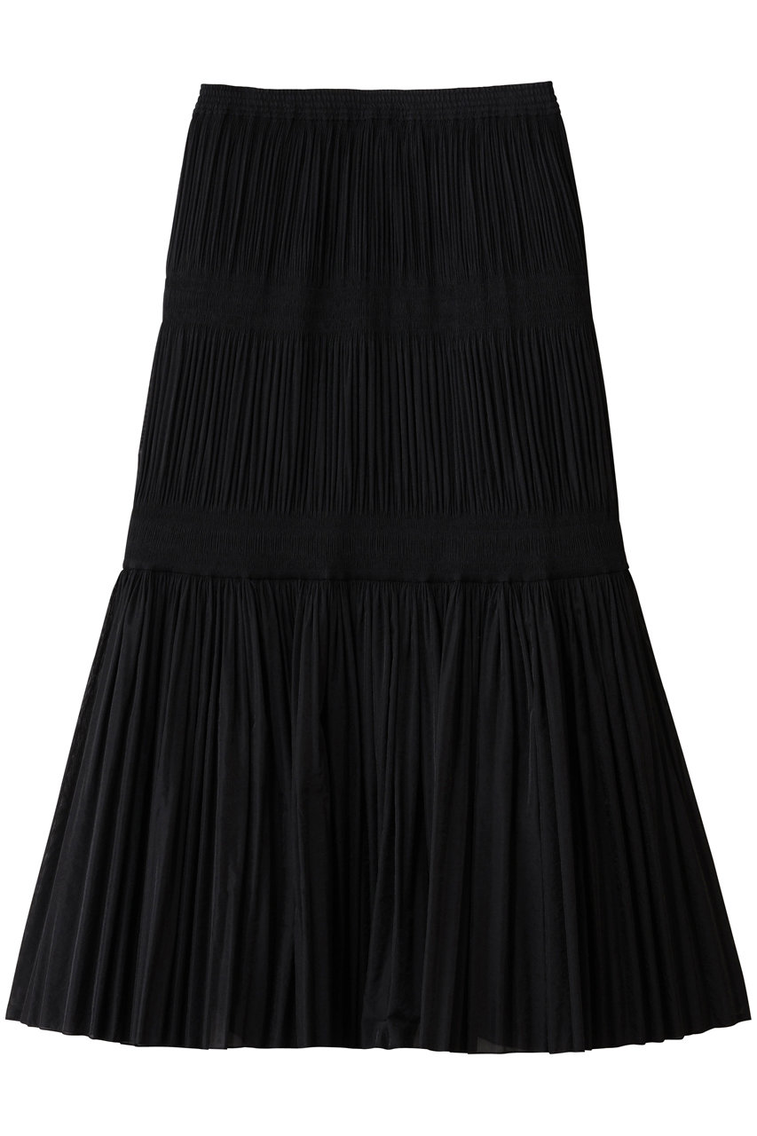 デパリエ/DEPAREILLEのオーガンジーティアードプリーツスカート(ブラック/B1154AFS275)