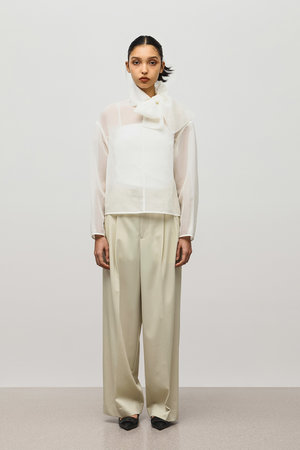 シルクオーガンジーボウブラウス