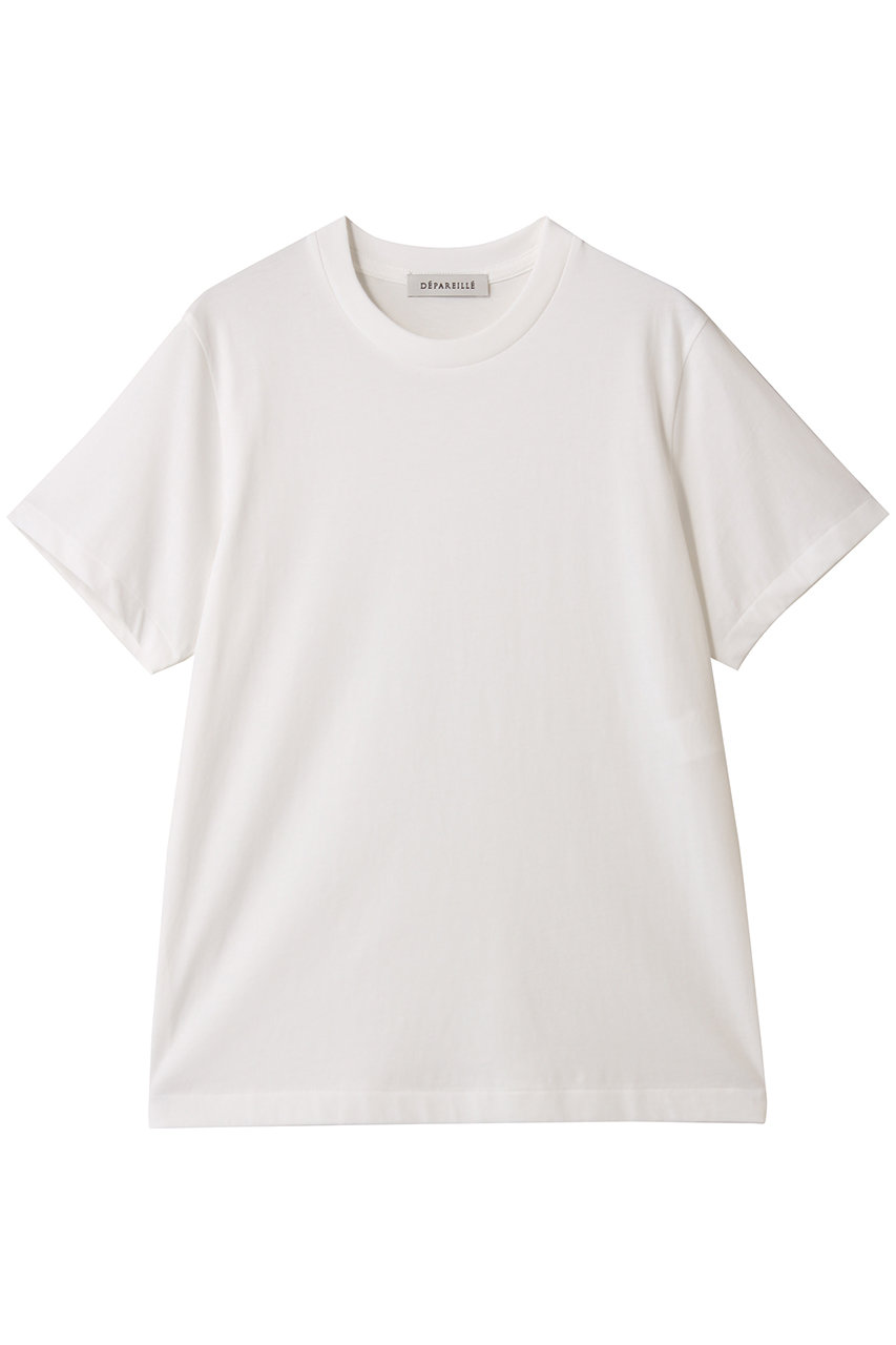 DEPAREILLE ジャージークルーネックTシャツ (ホワイト, 38) デパリエ ELLE SHOP DEPAREILLE ジャージークルーネックTシャツ (ホワイト, 38) デパリエ ELLE SHOP