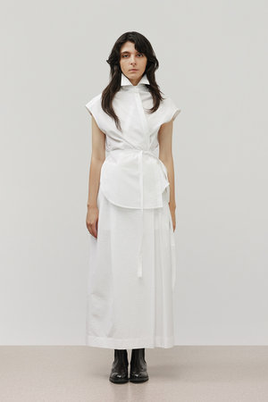 デパリエ/DEPAREILLEのコットンナイロンカシュクールブラウス(110400/110402)