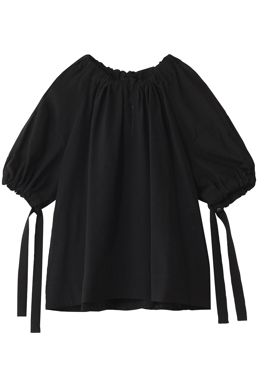 DEPAREILLE シルキーギャザーブラウス (ブラック, 38) デパリエ ELLE SHOP