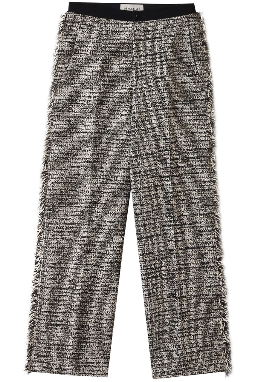 DEPAREILLE ファンシーツイードパンツ (ブラック, 38) デパリエ ELLE SHOP DEPAREILLE ファンシーツイードパンツ (ブラック, 38) デパリエ ELLE SHOP