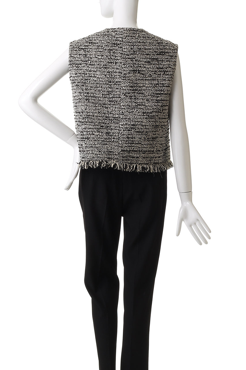 DEPAREILLE(デパリエ)｜ファンシーツイードクルーネックジレ/ブラック