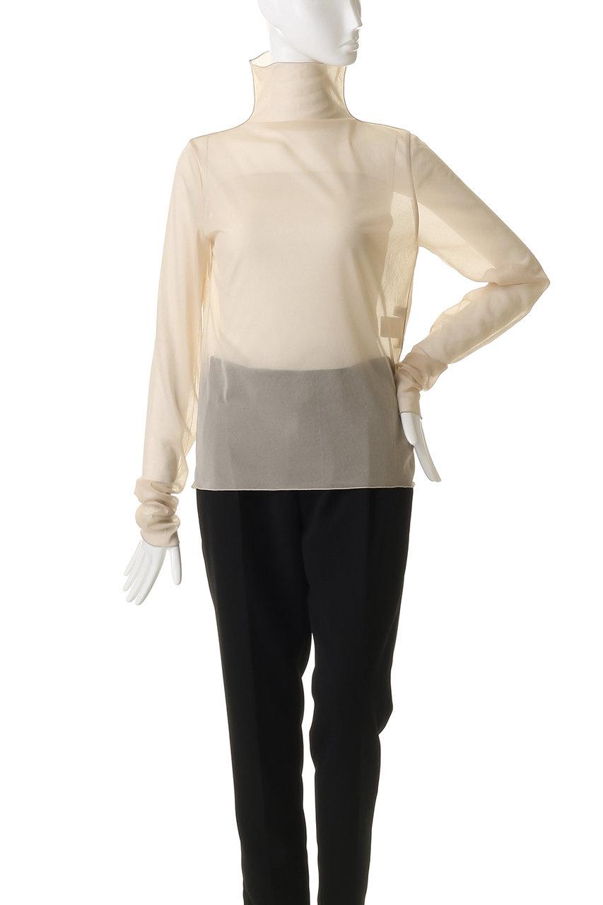 DEPAREILLE(デパリエ)｜シフォンハイネックトップ/オフホワイト の通販