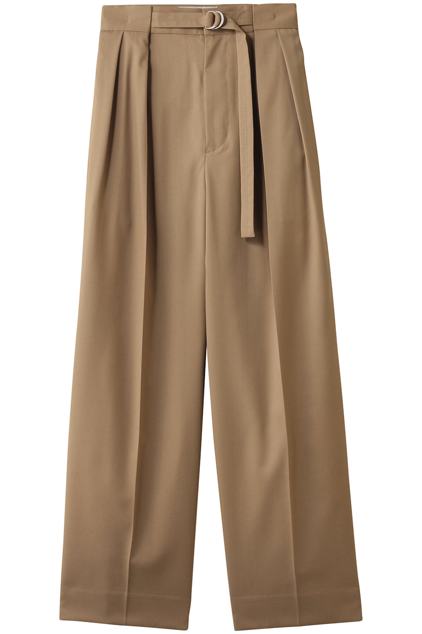 DEPAREILLE ウールギャバジンパンツ (キャメル, 38) デパリエ ELLE SHOP