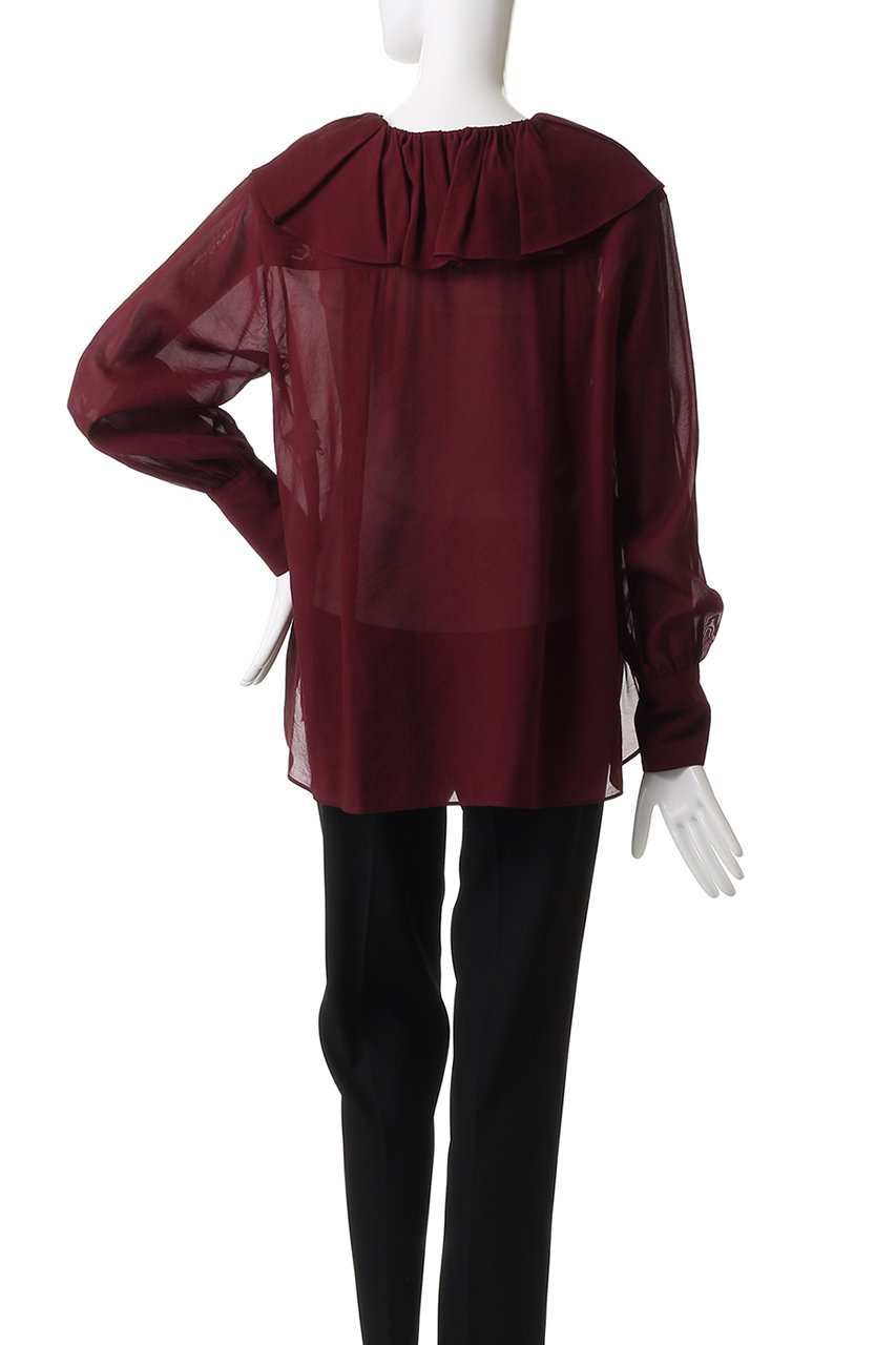 DEPAREILLE(デパリエ)｜シルキーラッフルブラウス/オフホワイト