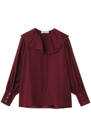 デパリエ　ブラウス DEPAREILLE(デパリエ)｜シルキーギャザーブラウス/オフホワイト