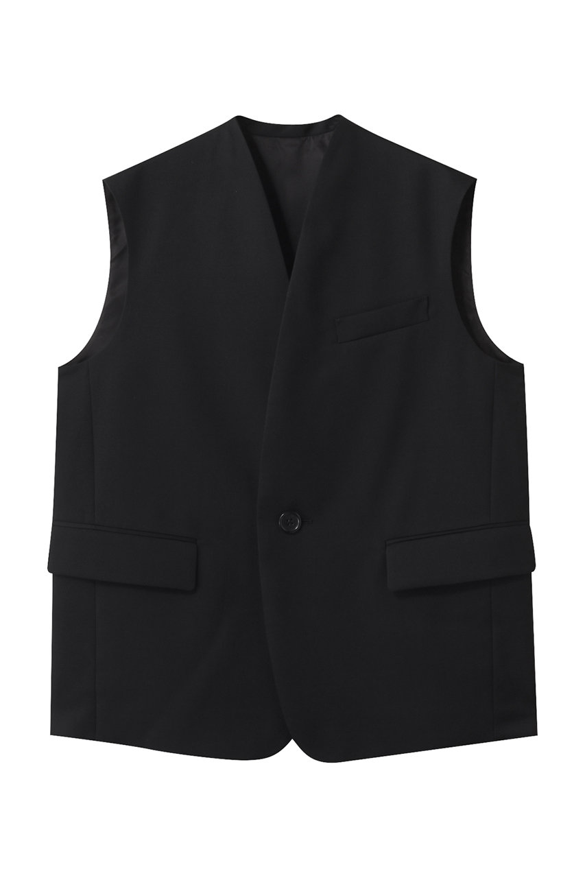 DEPAREILLE ウールギャバジンジレ (ブラック, 38) デパリエ ELLE SHOP