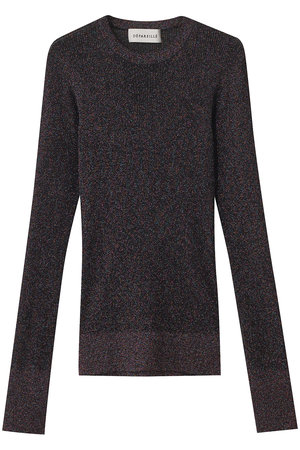 デパリエ/DEPAREILLEのラメリブクルーネックニット(110300/110301)