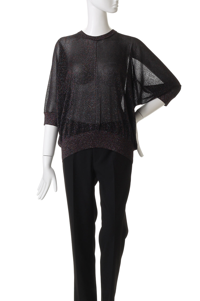 DEPAREILLE(デパリエ)｜ラメドルマンクルーネックニット/ベージュ の