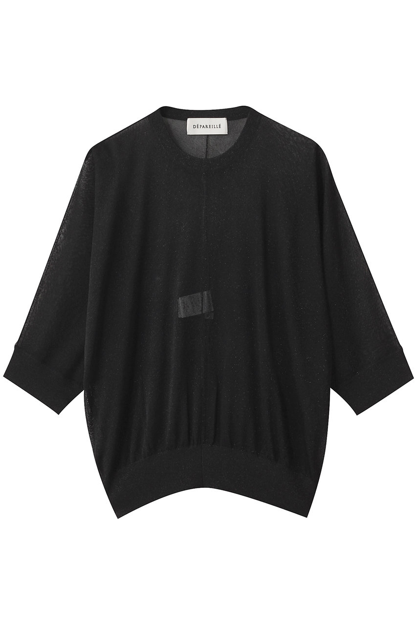 デパリエ/DEPAREILLEのラメドルマンクルーネックニット(ブラック/B1153AKW314)