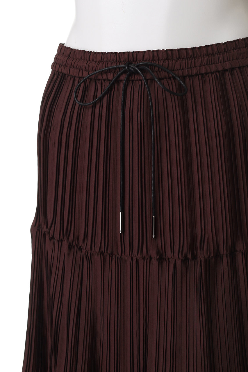 DEPAREILLE デパリエ シルク混 ウエストギャザー タフタスカート 黒 SKIRT｜DÉPAREILLÉ｜デパリエ オフィシャルサイト
