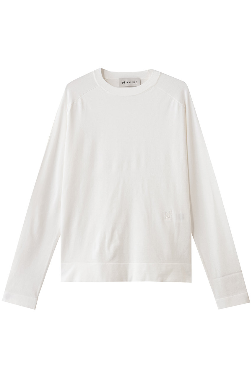 DEPAREILLE ウォッシャブルロゴクルーネック (ホワイト, 38) デパリエ ELLE SHOP DEPAREILLE ウォッシャブルロゴクルーネック (ホワイト, 38) デパリエ ELLE SHOP