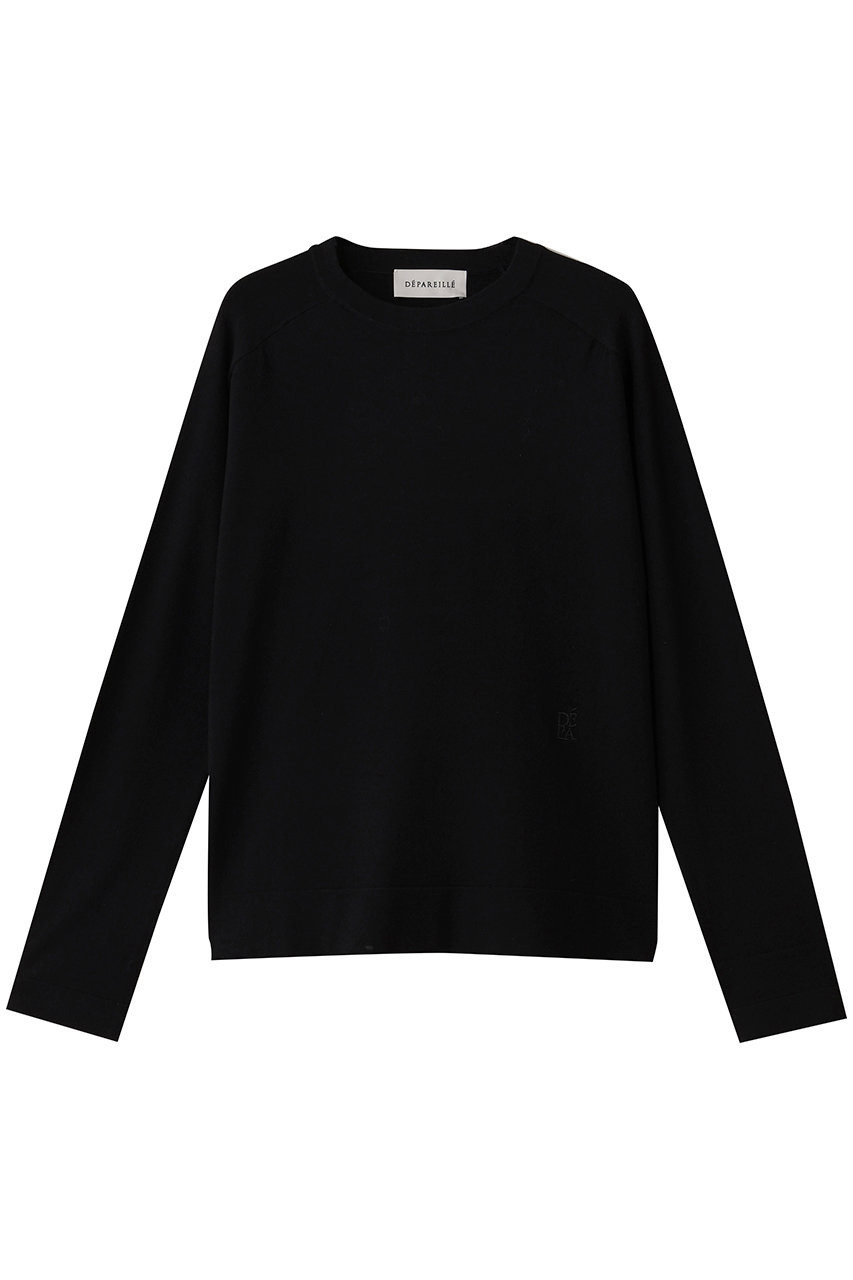 DEPAREILLE ウォッシャブルロゴクルーネック (ブラック, 38) デパリエ ELLE SHOP DEPAREILLE ウォッシャブルロゴクルーネック (ブラック, 38) デパリエ ELLE SHOP