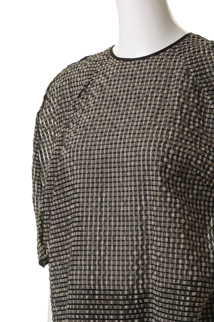 DEPAREILLE(デパリエ)｜シアーサッカーチェックブラウス