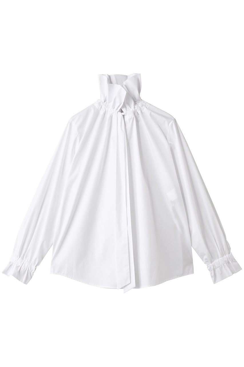 DEPAREILLE(デパリエ)｜タイプライターフリルブラウス/ホワイト の通販