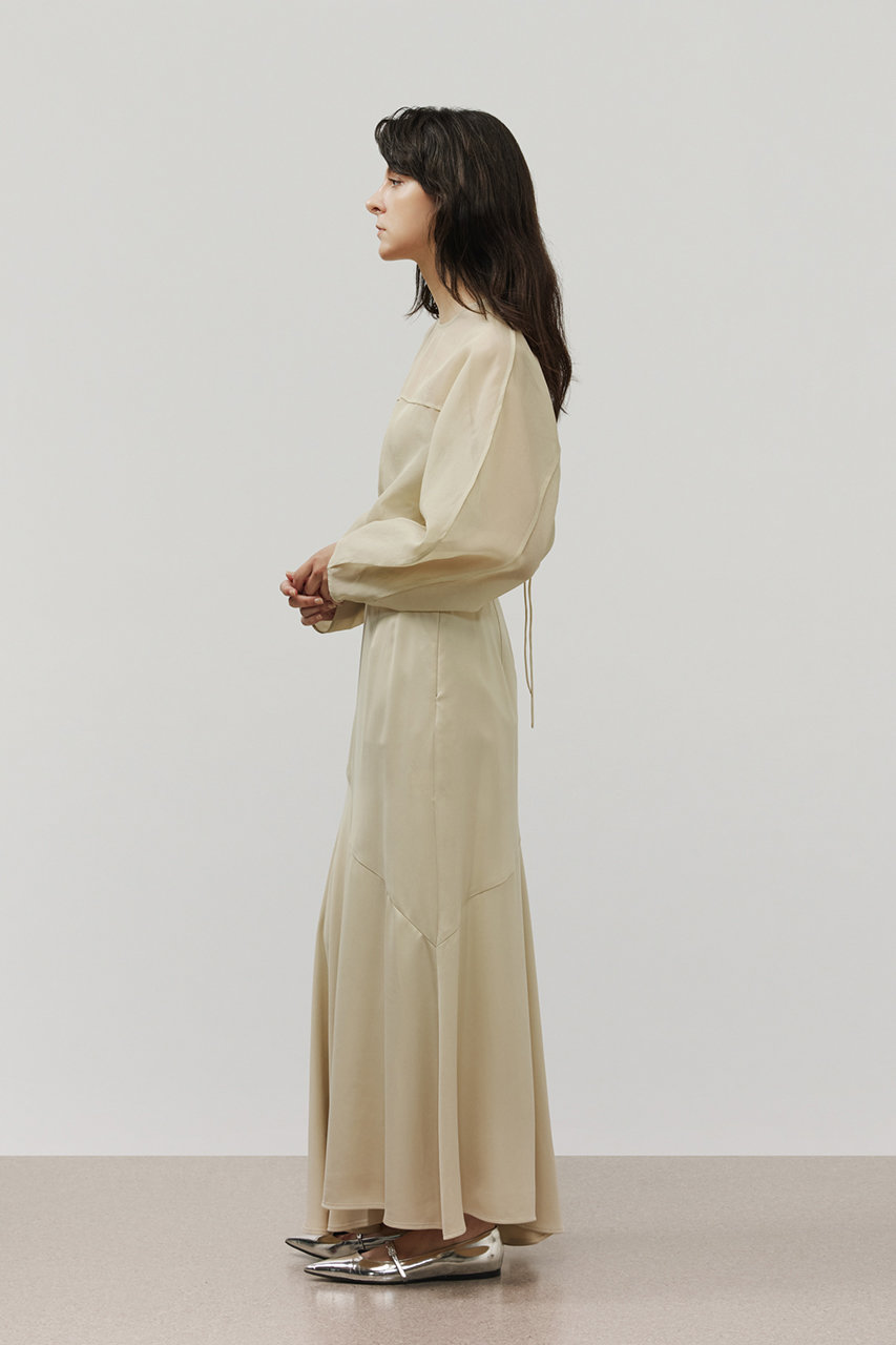 DEPAREILLE(デパリエ)｜シルクオーガンジーブラウス/ベージュ の