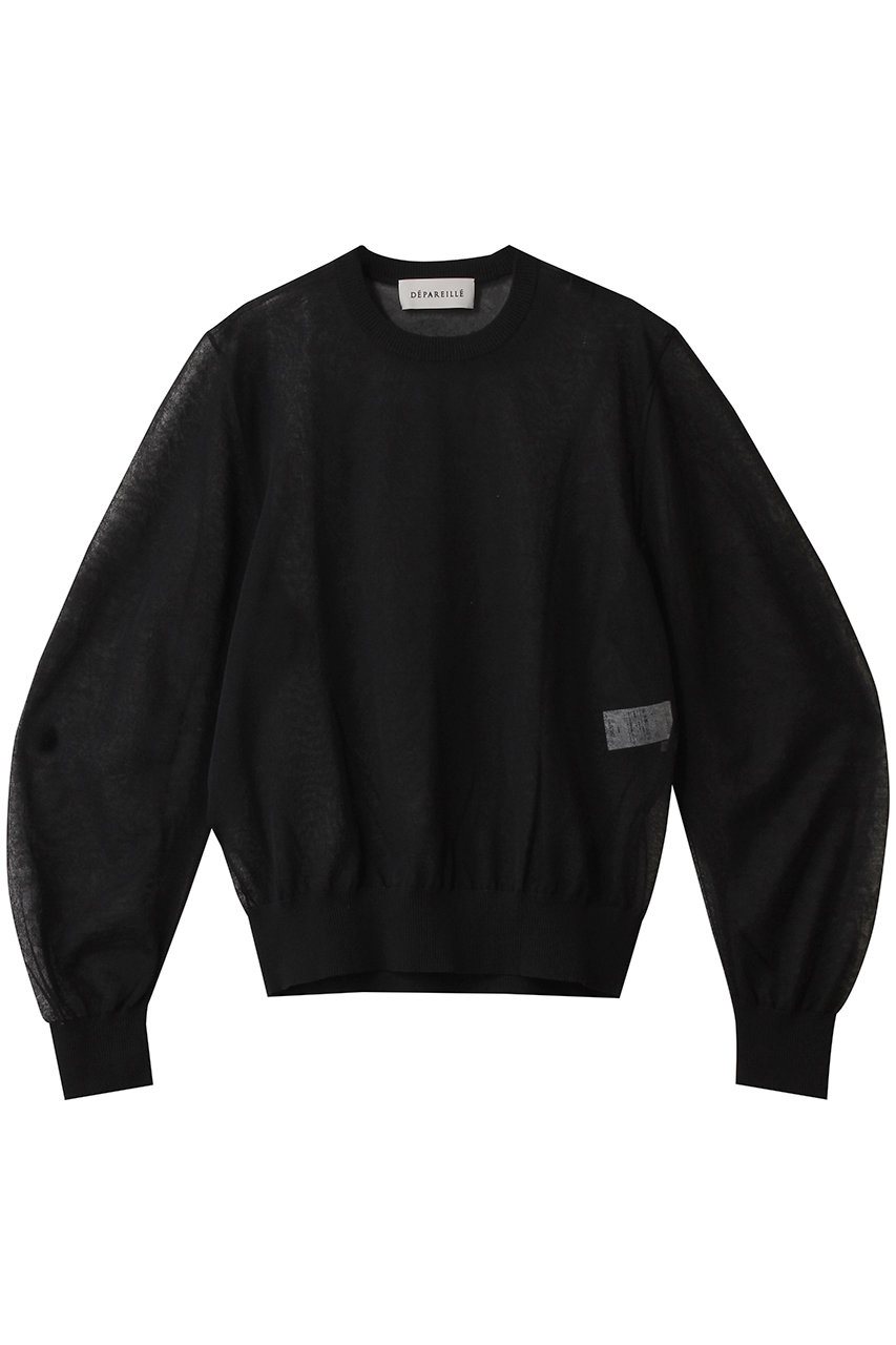 DEPAREILLE ラミーシアークルーネックニット (ブラック, 38) デパリエ ELLE SHOP