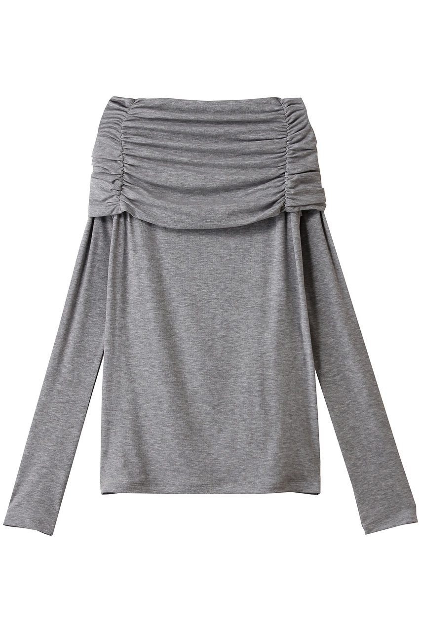 美品　オフショルダーショートスリーブロング丈プルオーバー　グレー 楽天市場】オフショルダー グレー トップスの通販