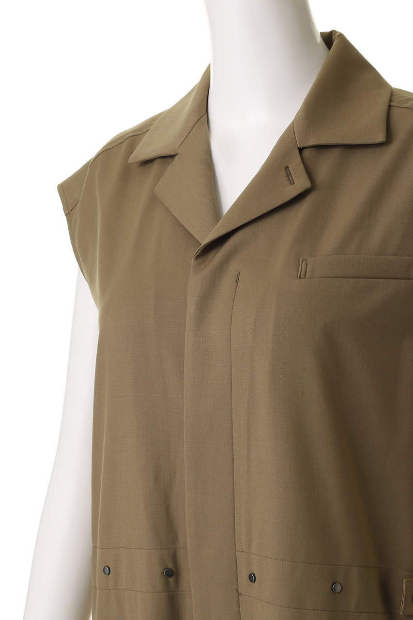 DEPAREILLE(デパリエ)｜ウールツイルショートスリーブコンビネゾン