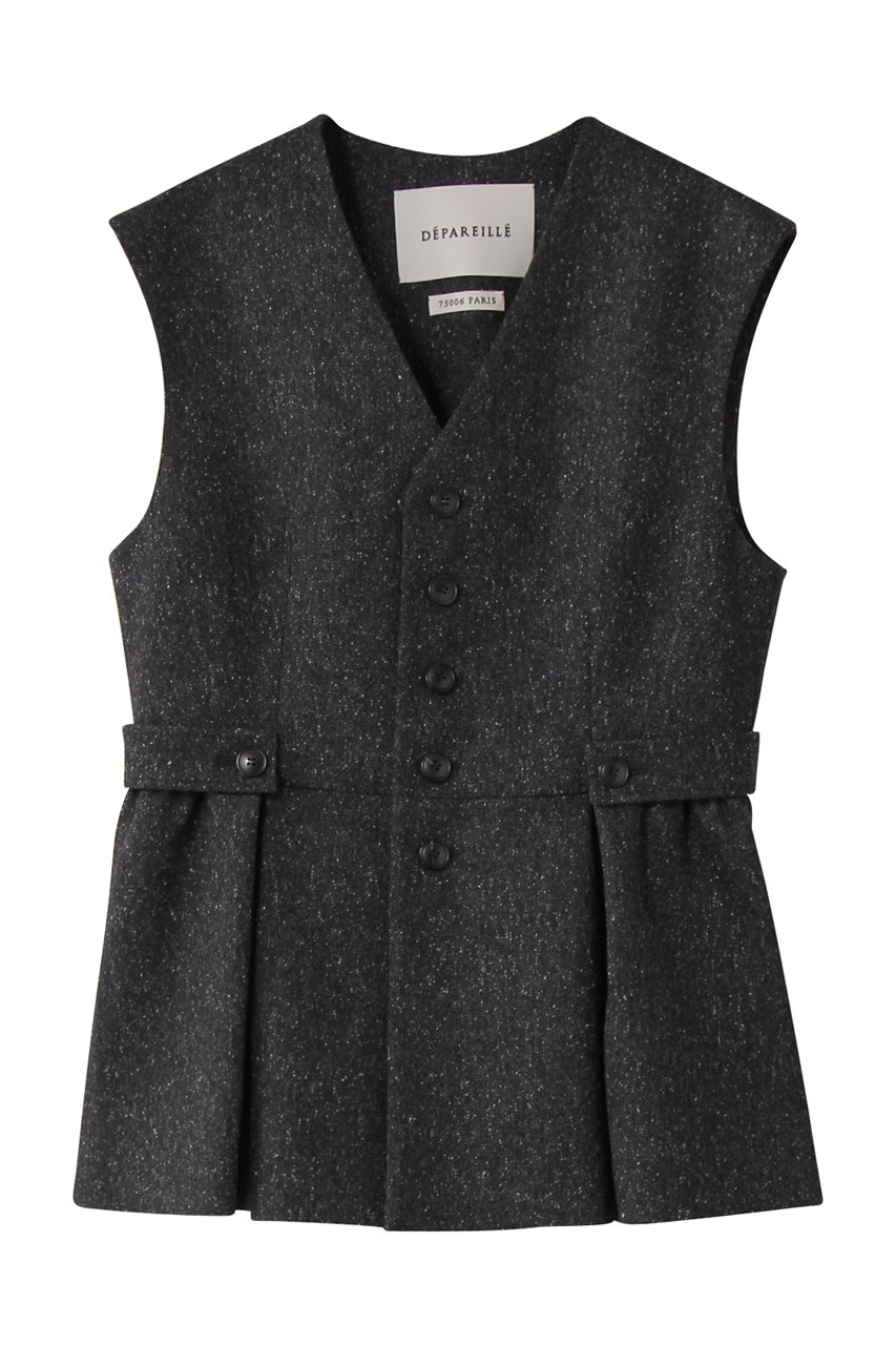 DEPAREILLE ネップウールジレ (ブラック, 38) デパリエ ELLE SHOP DEPAREILLE ネップウールジレ (ブラック, 38) デパリエ ELLE SHOP