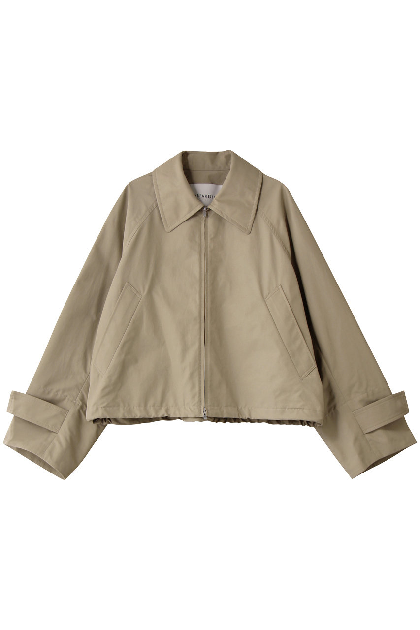 DEPAREILLE タフタジップアップブルゾン (ベージュ, 36) デパリエ ELLE SHOP DEPAREILLE タフタジップアップブルゾン (ベージュ, 36) デパリエ ELLE SHOP