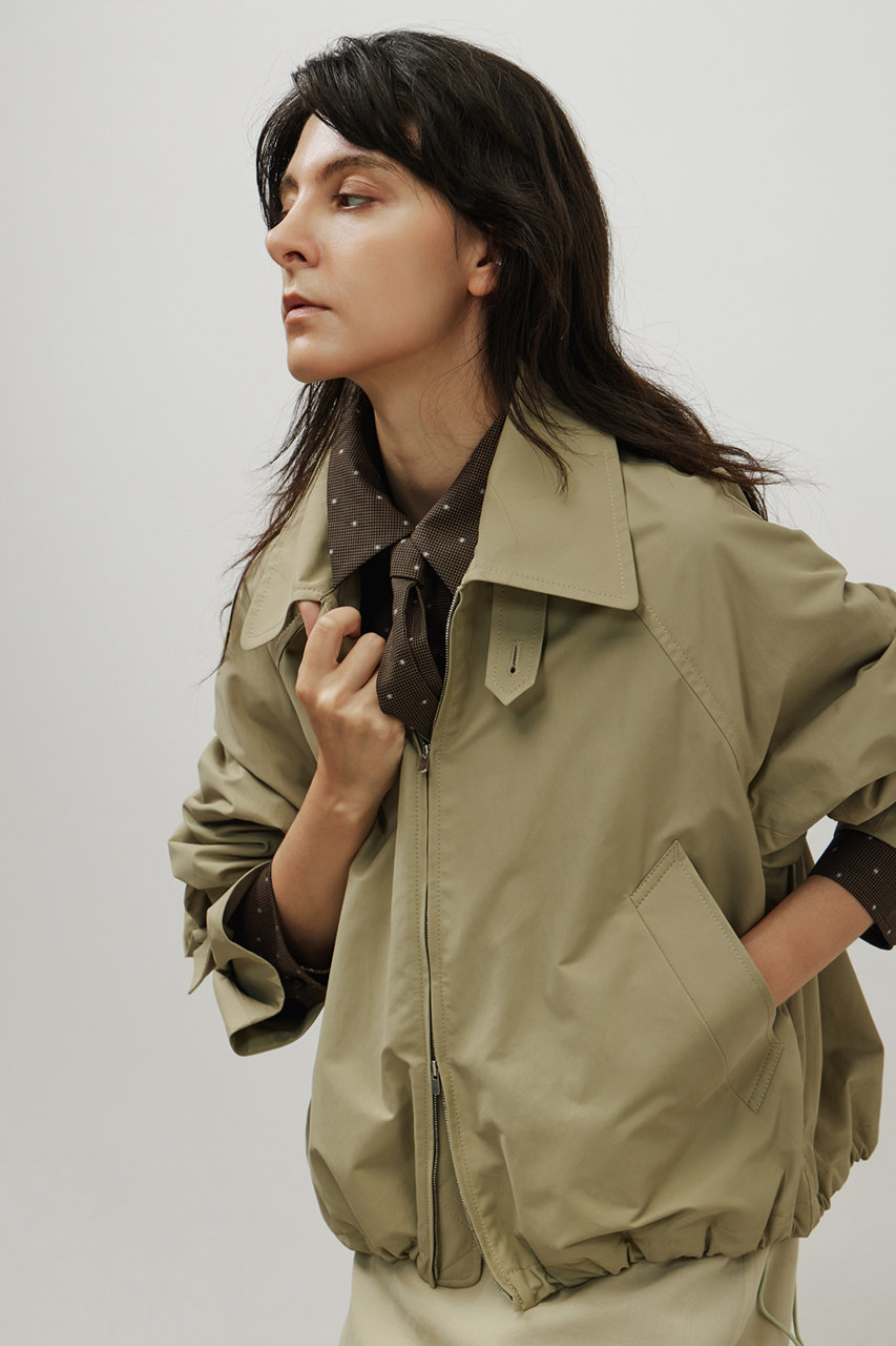 DEPAREILLE(デパリエ)｜タフタジップアップブルゾン/ベージュ の通販