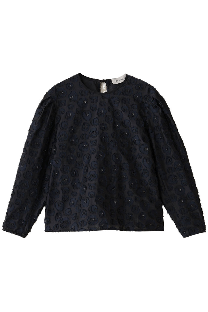 デパリエ/DEPAREILLEのラメフラワージャカードブラウス(ブラック/B1154AFB412)