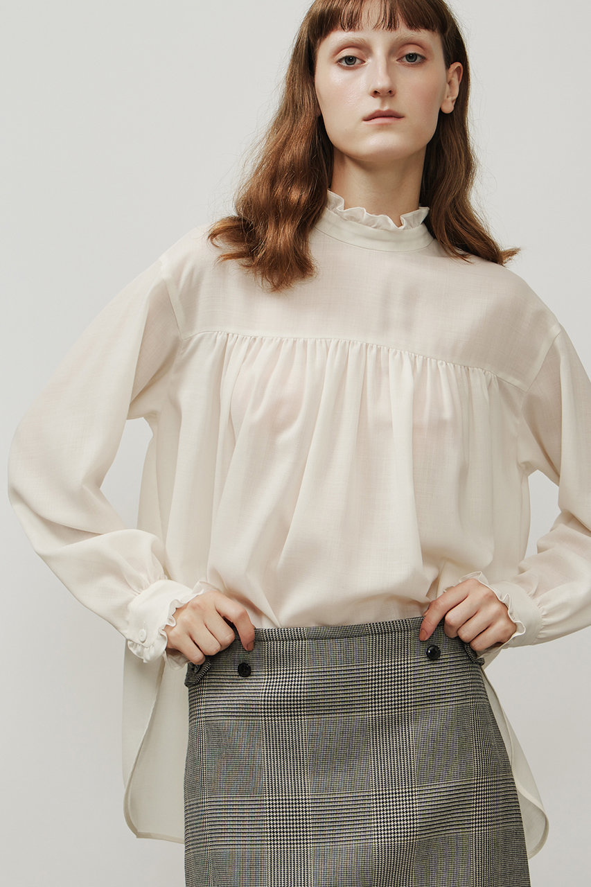 DEPAREILLE(デパリエ)｜ウールビエラボウブラウス/オフホワイト の通販