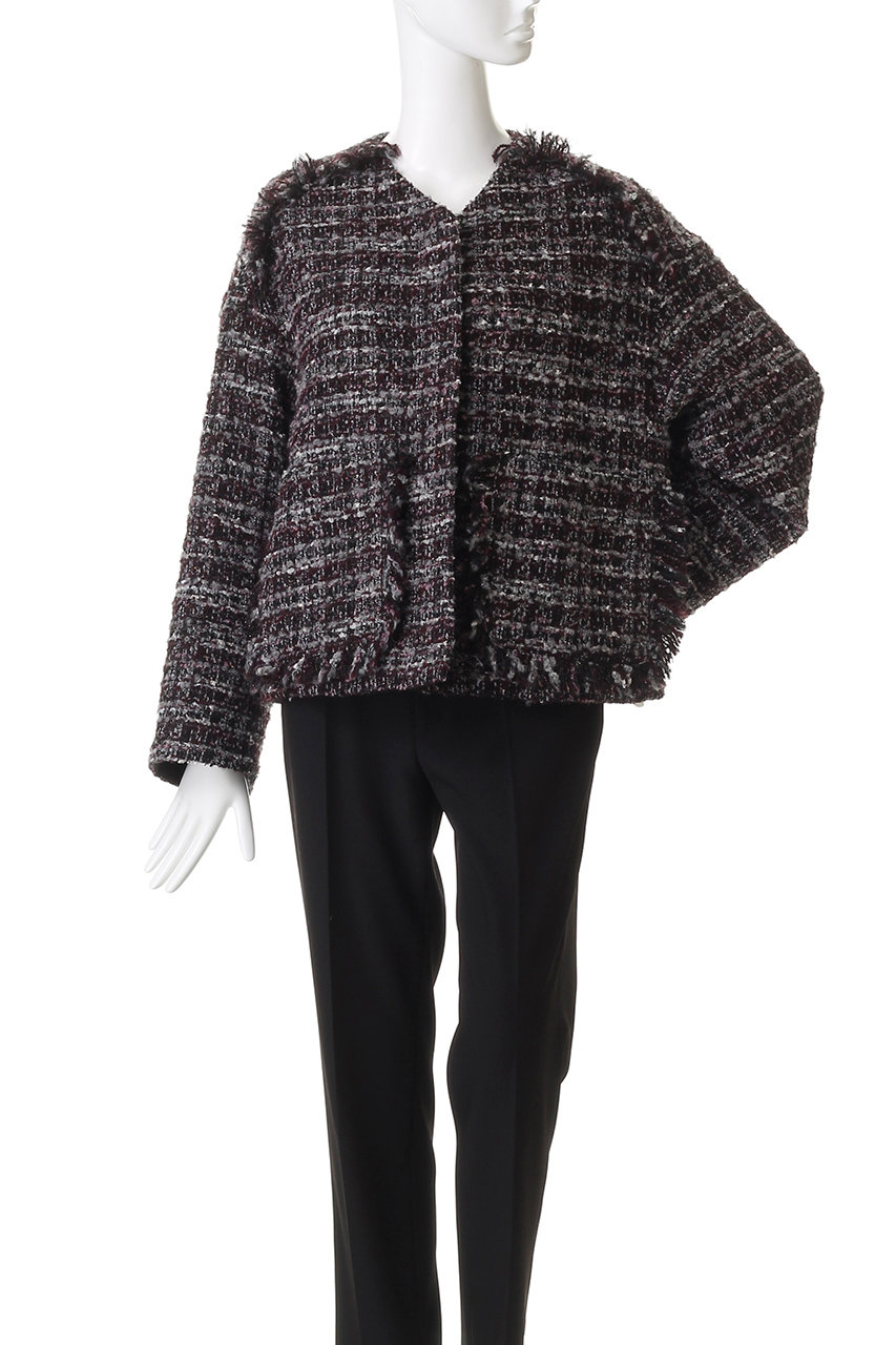 DEPAREILLE(デパリエ)｜ミックスツイードジャケット/ボルドー の通販