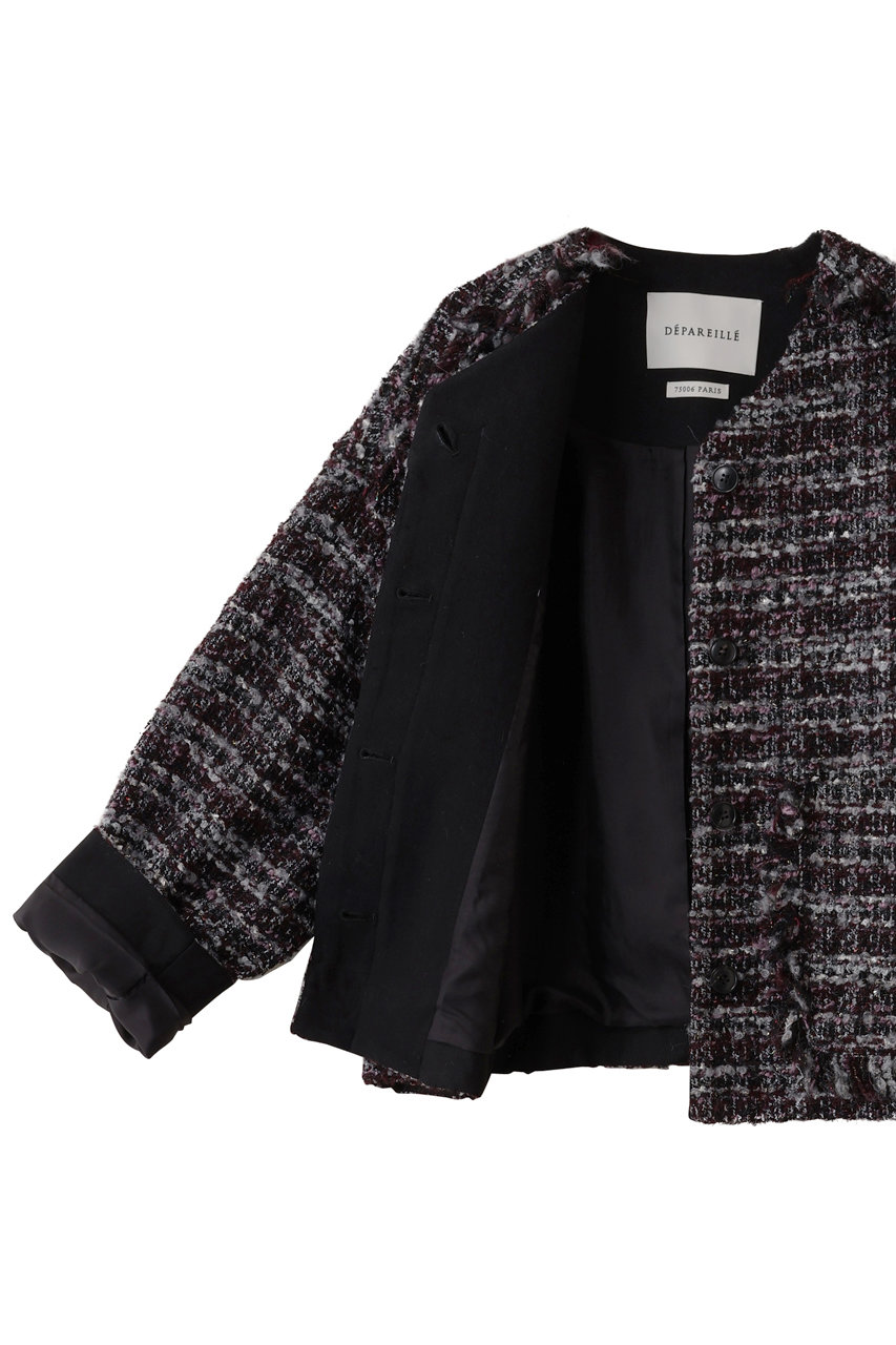 DEPAREILLE(デパリエ)｜ミックスツイードジャケット/ボルドー の通販