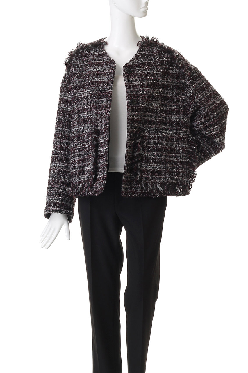 DEPAREILLE(デパリエ)｜ミックスツイードジャケット/ボルドー の通販