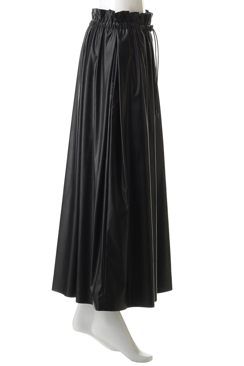 DEPAREILLE デパリエ シルク混 ウエストギャザー タフタスカート 黒 DEPAREILLE デパリエ シルク混 ウエストギャザー タフタスカート