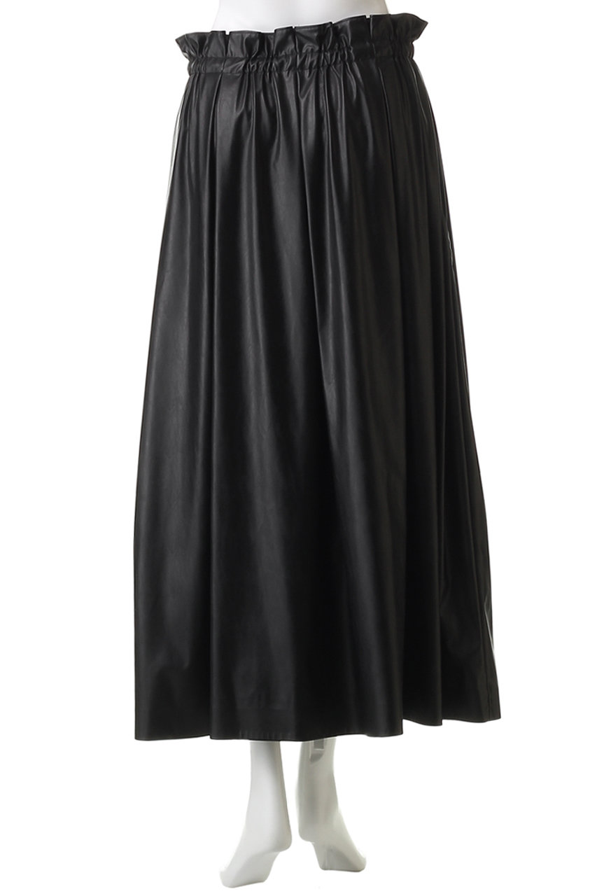 DEPAREILLE デパリエ シルク混 ウエストギャザー タフタスカート 黒 DEPAREILLE デパリエ シルク混 ウエストギャザー タフタスカート 黒