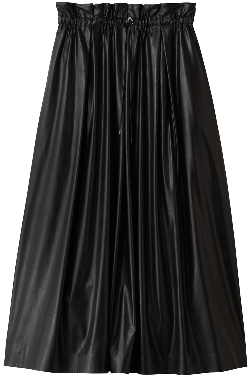 DEPAREILLE フェイクレザープリーツスカート (ブラック, 38) デパリエ ELLE SHOP