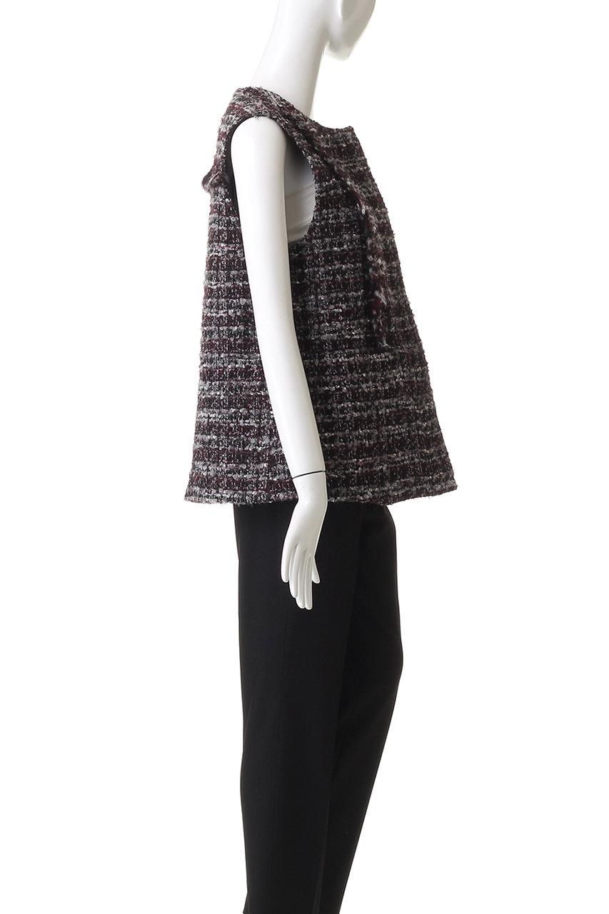 DEPAREILLE(デパリエ)｜ミックスツイードジレ/ボルドー の通販