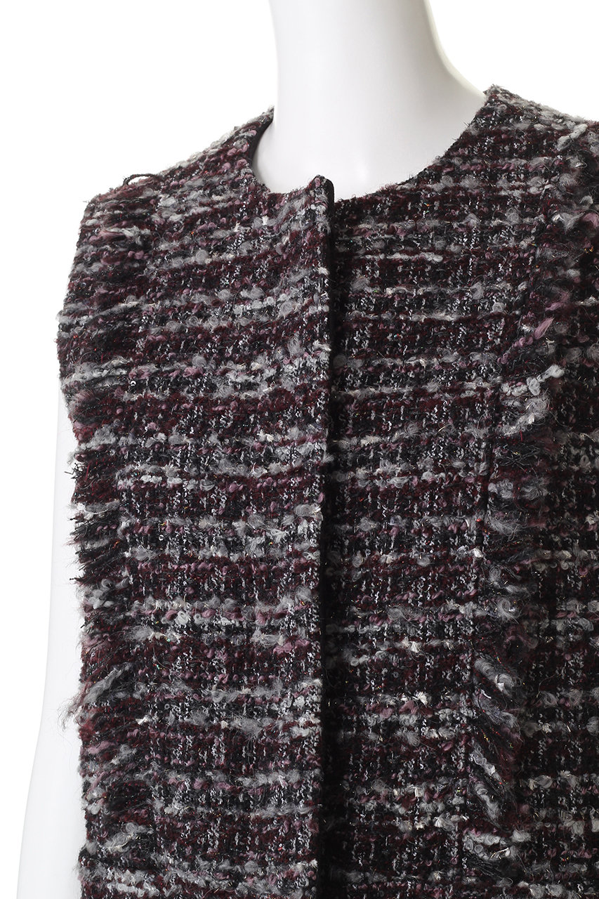 DEPAREILLE(デパリエ)｜ミックスツイードジレ/ボルドー の通販