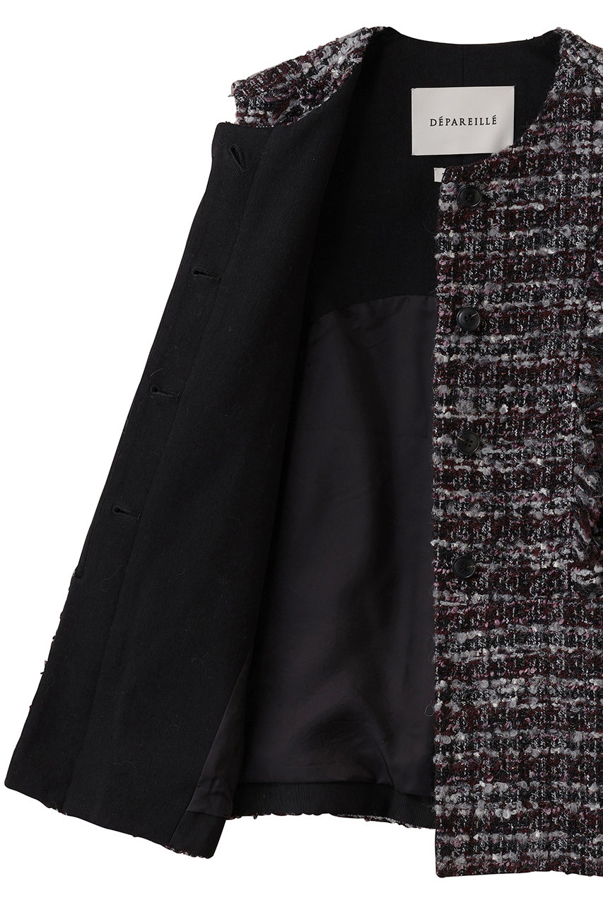 DEPAREILLE(デパリエ)｜ミックスツイードジレ/ボルドー の通販