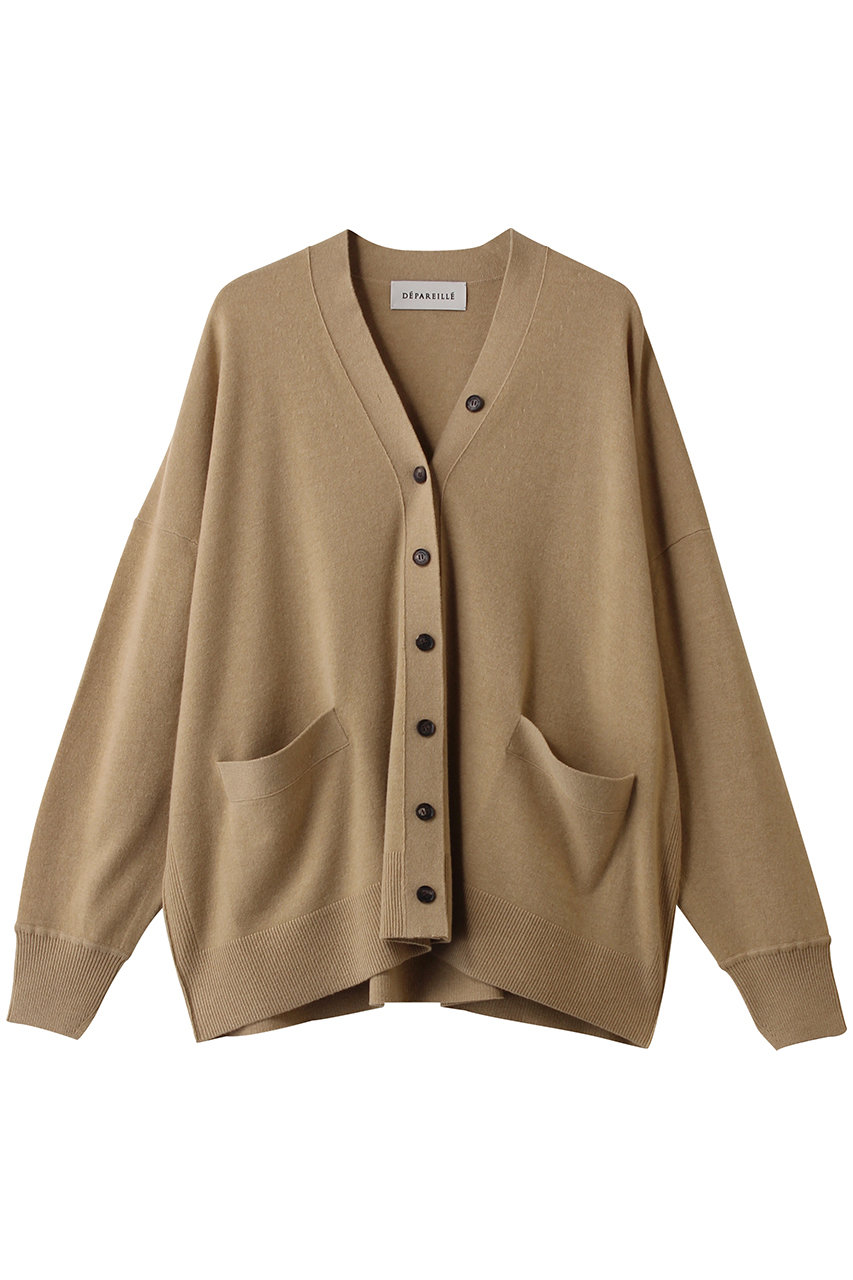DEPAREILLE ウーレンヤーンカーディガン (ベージュ, 38) デパリエ ELLE SHOP